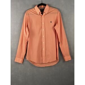 Ralph Lauren Men's Size Medium Button Down Shirt Orange/White